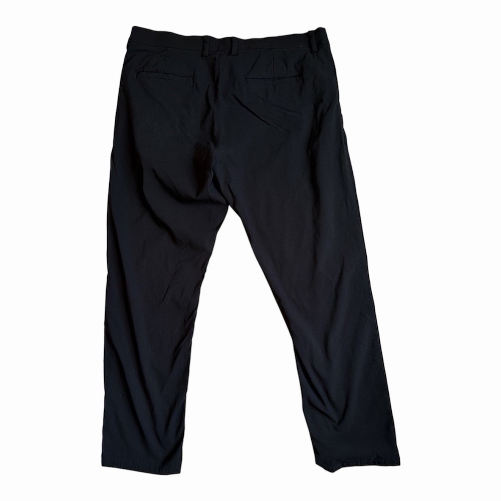 Copper & Oak Faille Trouser Pant Black Stretch 36x30 Travel Casual - Picture 3 of 6